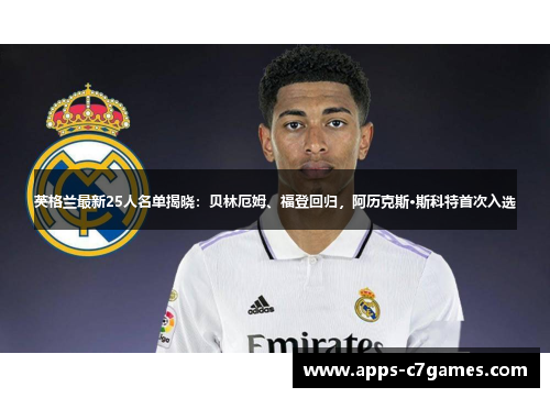 英格兰最新25人名单揭晓：贝林厄姆、福登回归，阿历克斯·斯科特首次入选